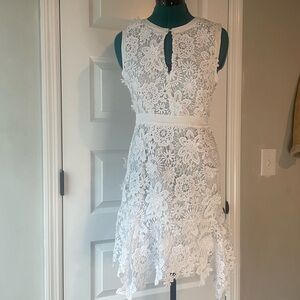 Roberto Cavalli white lace floral dress